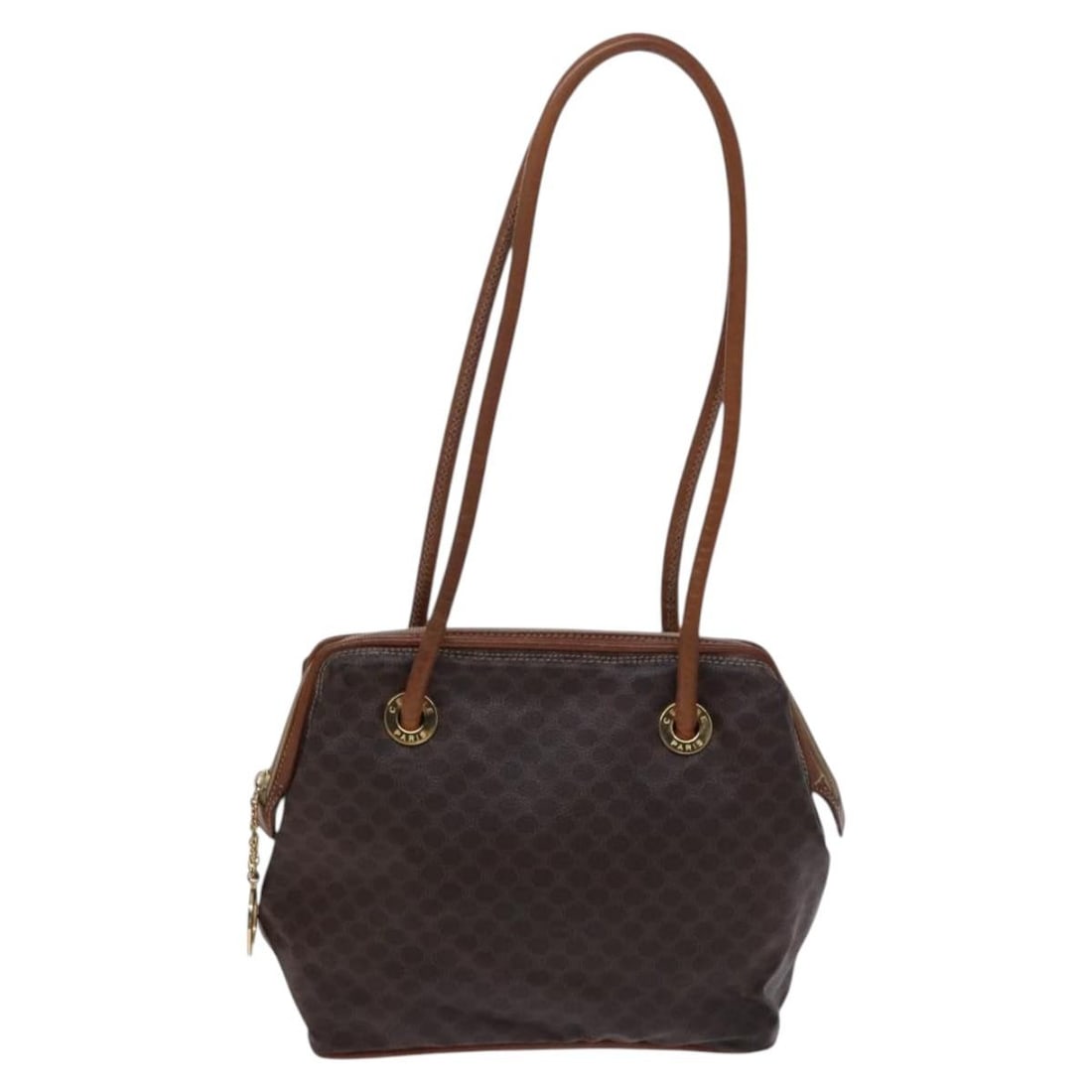 Celine Macadam Canvas Brown Vintage Shoulder Bag Italy: Celine Macadam Canvas Brown Vintage Shoulder Bag Italy This Celine Vintage Macadam shoulder bag features the iconic brown canvas exterior and is designed for women. The bag shows signs of previous use