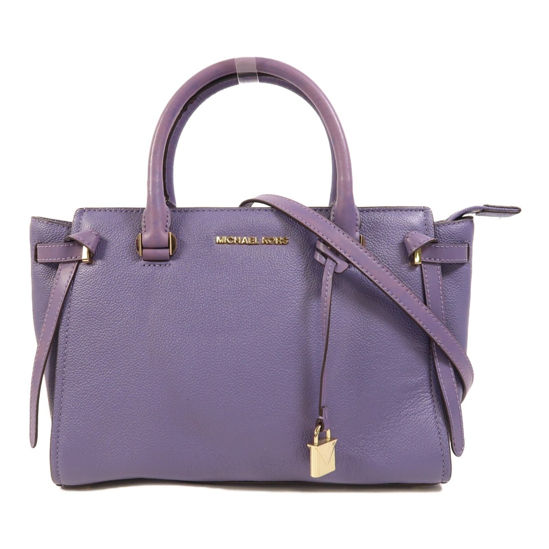 Michael Kors Purple Calfskin Convertible Shoulder Bag with Gold Tone Hardware (1 of 18)