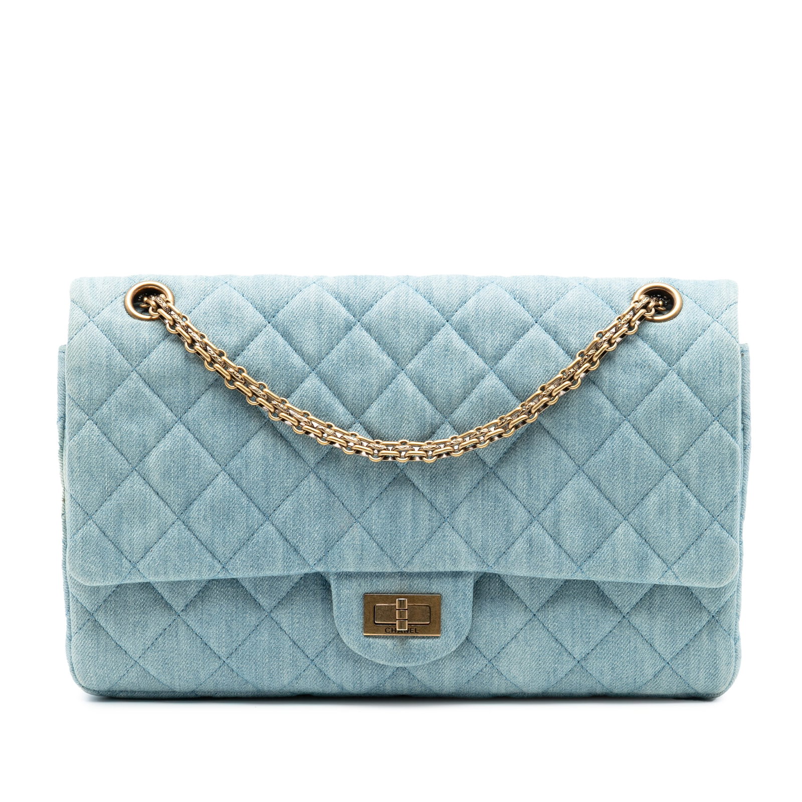 Blue Chanel Reissue 2.55 Quilted Denim Double Flap Shoulder Bag 226 (1 of 7)
