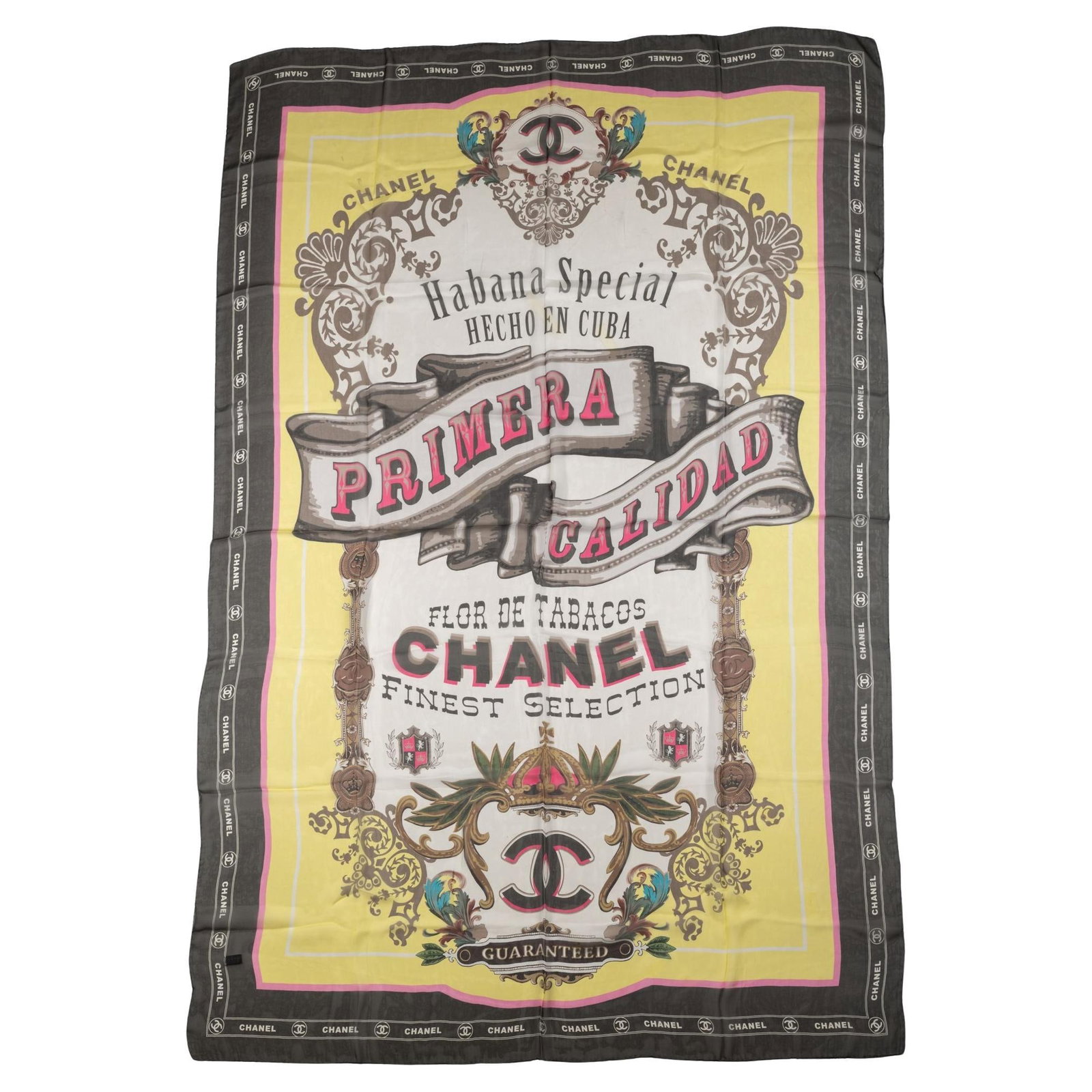 Chanel Paris-Cuba Silk Chiffon Shawl 76 x 50 in Italy (1 of 5)