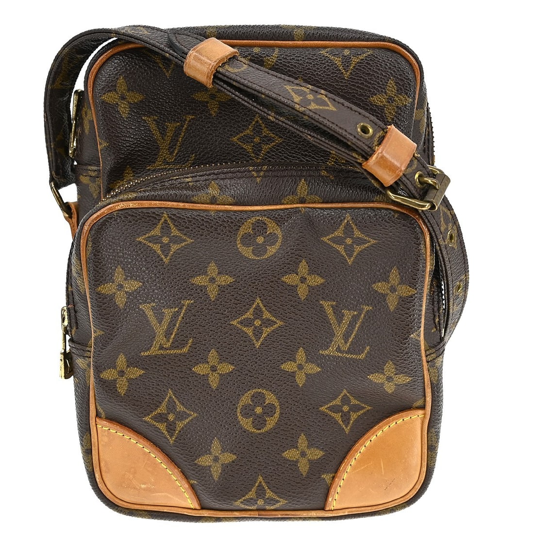 Louis Vuitton Amazone Monogram Canvas Medium Crossbody Bag Brown M45236: Louis Vuitton Amazone Monogram Canvas Medium Crossbody Bag Brown M45236 This Louis Vuitton Amazone crossbody shoulder bag features the iconic monogram canvas leather exterior with brown canvas leather