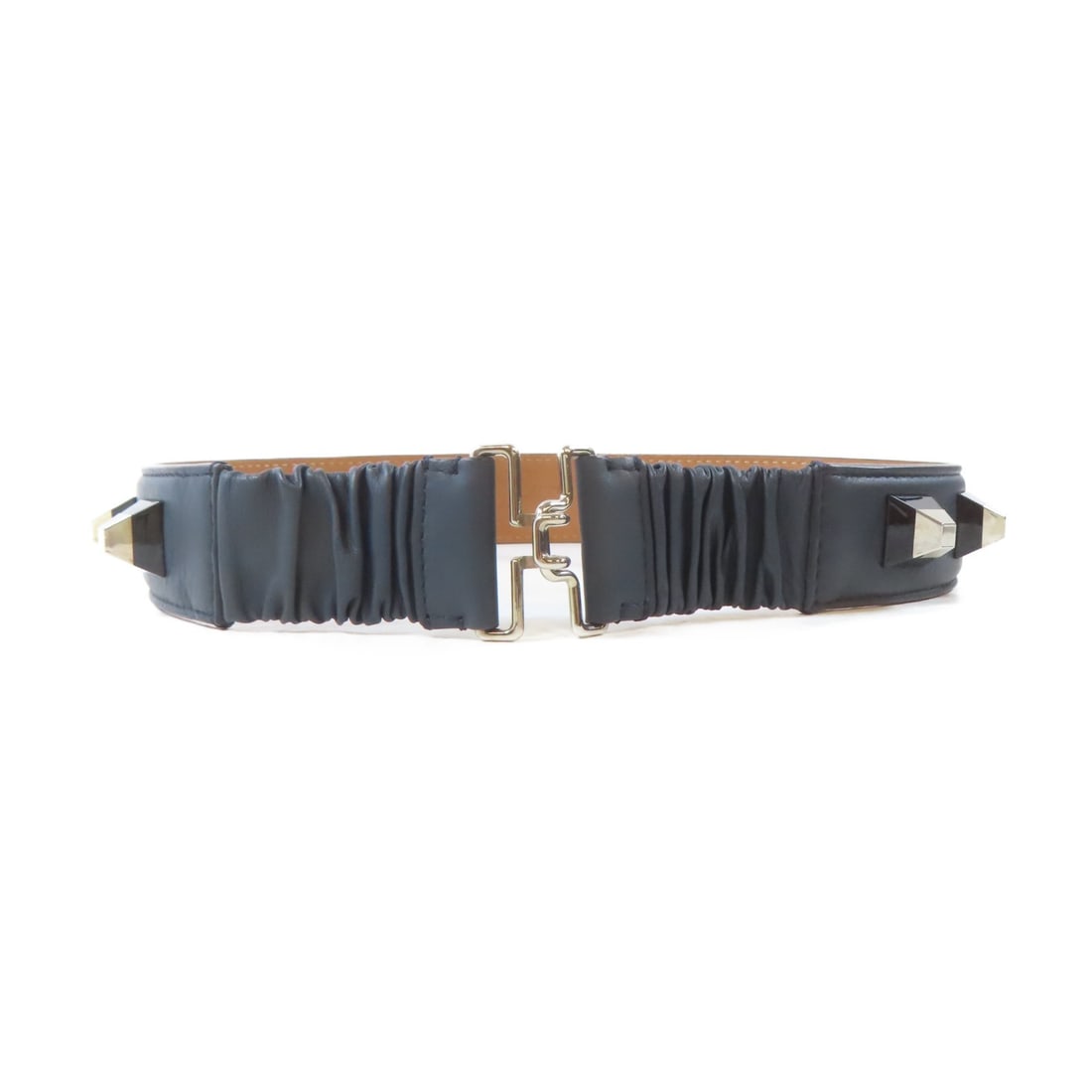 FENDI Calfskin Leather Black Belt with SHW Frame (1 of 15)