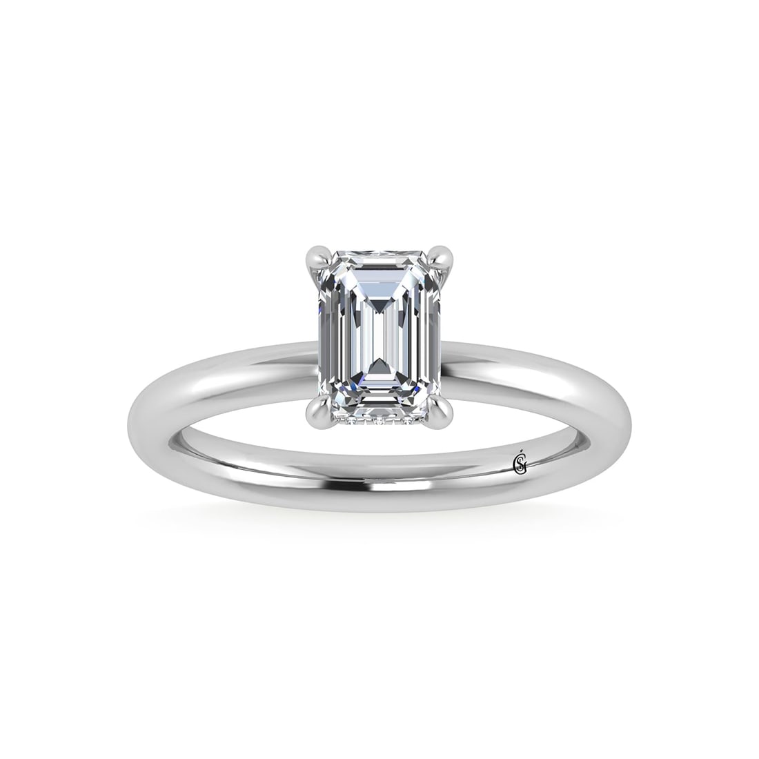 14K White Gold Lab Grown Diamond 1 1/2 Ct.Tw. Emerald Shape Engagement Ring (IGI Certified Center 1 (1 of 4)