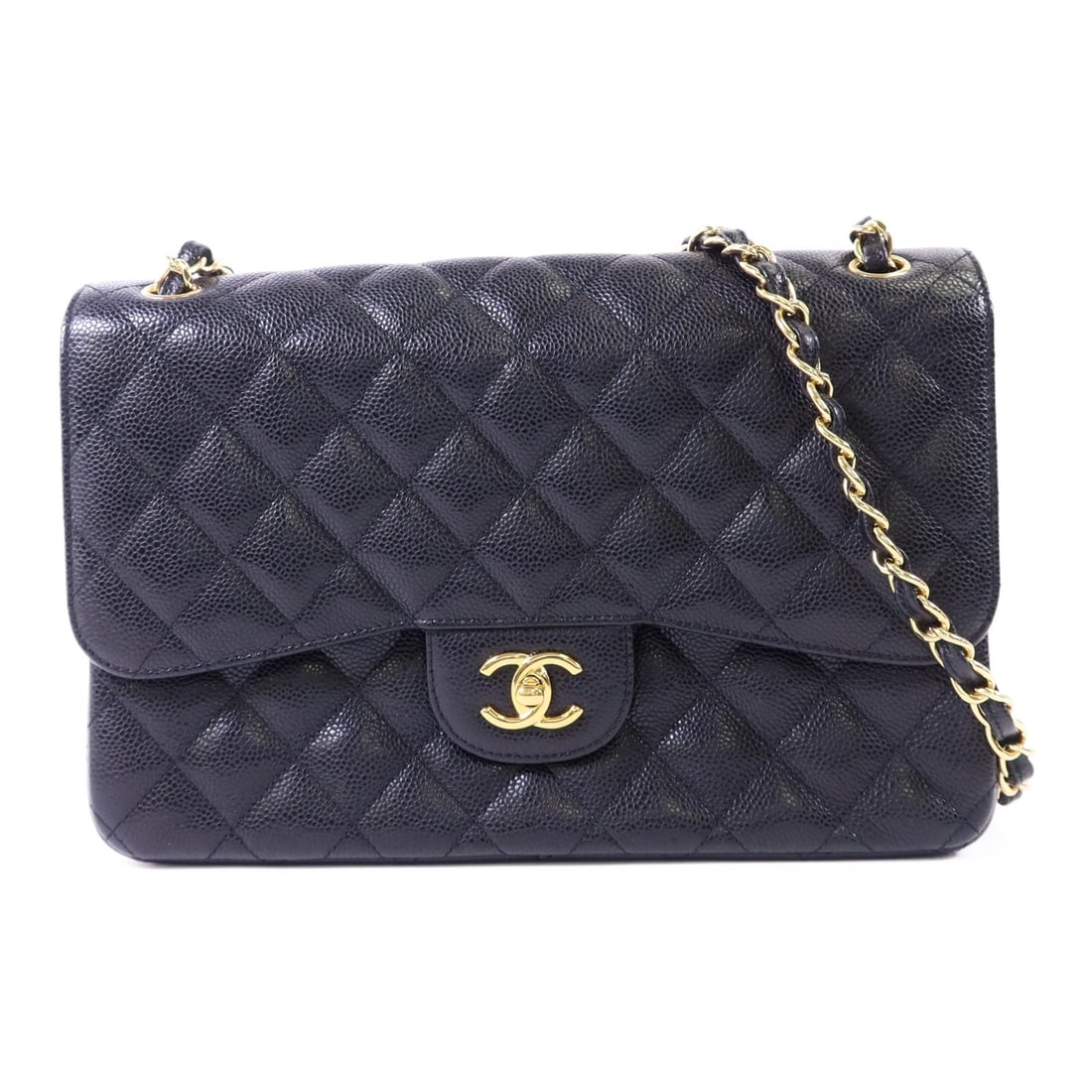 Chanel Large Black Calfskin Classic Shoulder Bag with Gold Hardware: Chanel Large Black Calfskin Classic Shoulder Bag with Gold Hardware This CHANEL CC Large Classic Chain Shoulder Bag features black calfskin leather and is designed for women. The bag showcases a class