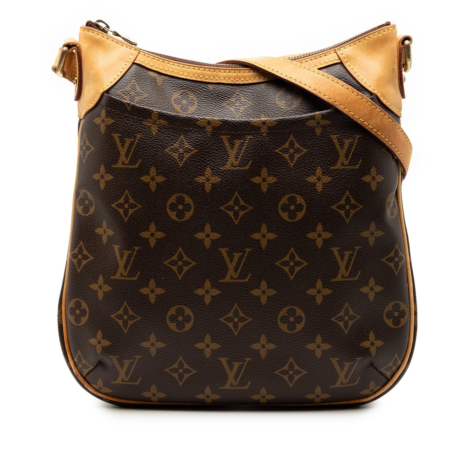 Louis Vuitton Odeon PM Brown Monogram Canvas Shoulder Bag with Leather Trim (1 of 8)