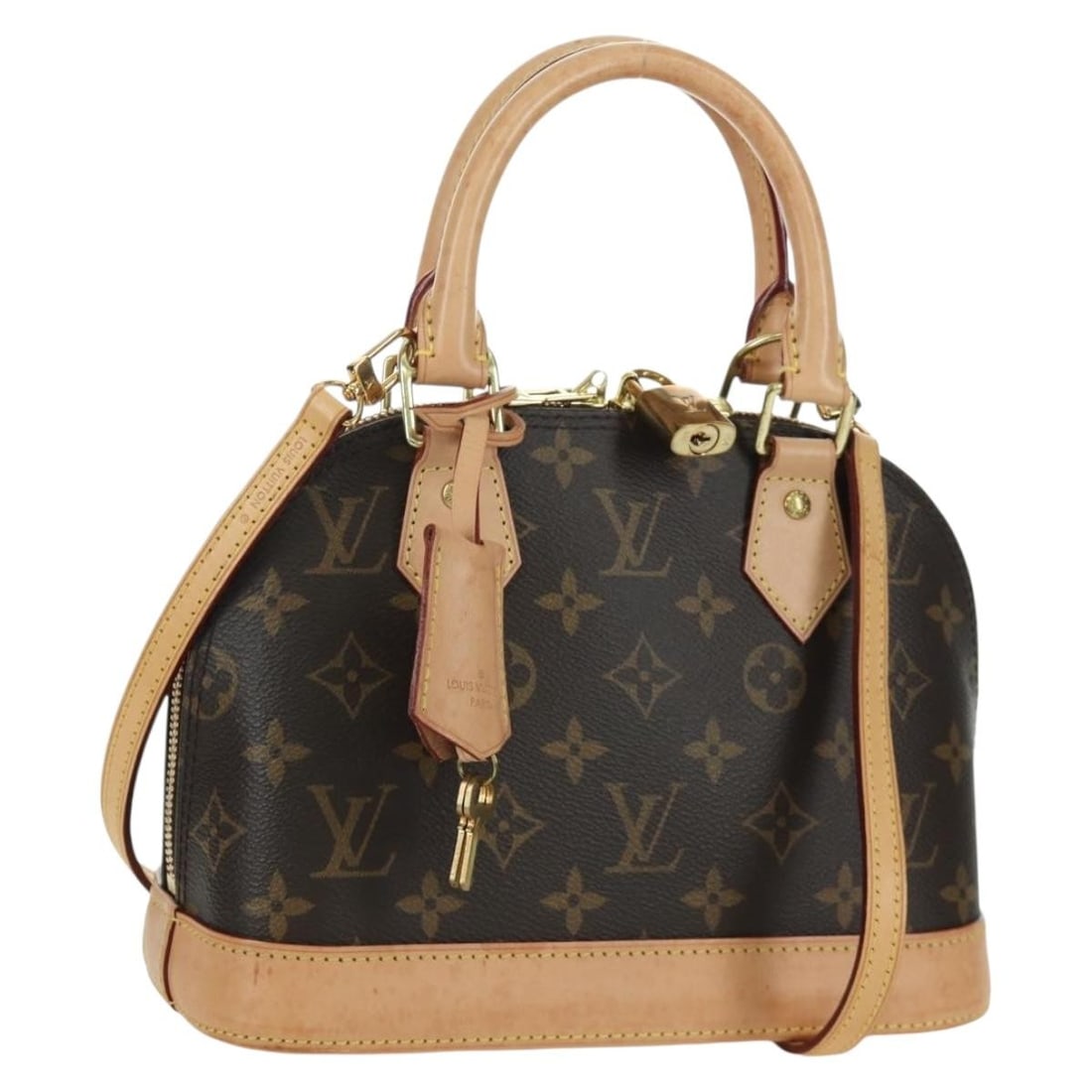 Louis Vuitton Alma BB Monogram Canvas Handbag With Strap and Accessories (1 of 18)