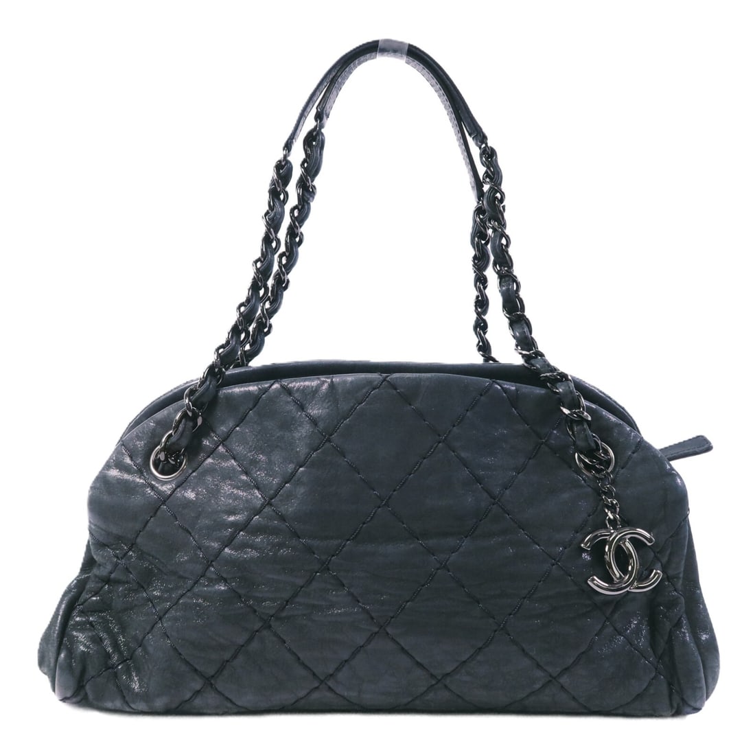 Chanel Dark Green Calfskin CC Logo Chain Shoulder Bag (1 of 13)