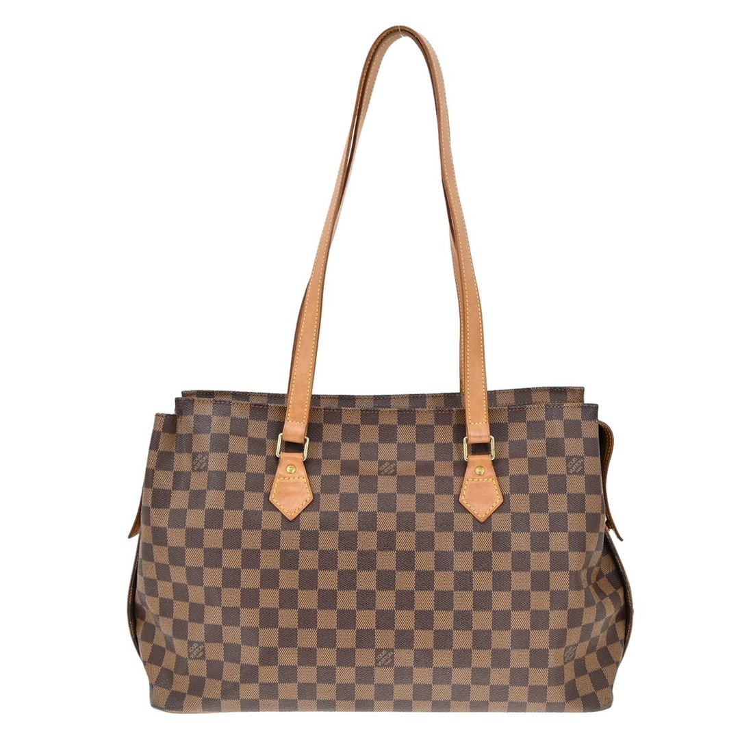 Louis Vuitton Colombine Damier Canvas Brown Large Shoulder Tote Bag N99037: Louis Vuitton Colombine Damier Canvas Brown Large Shoulder Tote Bag N99037 This Louis Vuitton Colombine shoulder tote bag features the iconic Damier canvas in a classic brown color. Designed with doub