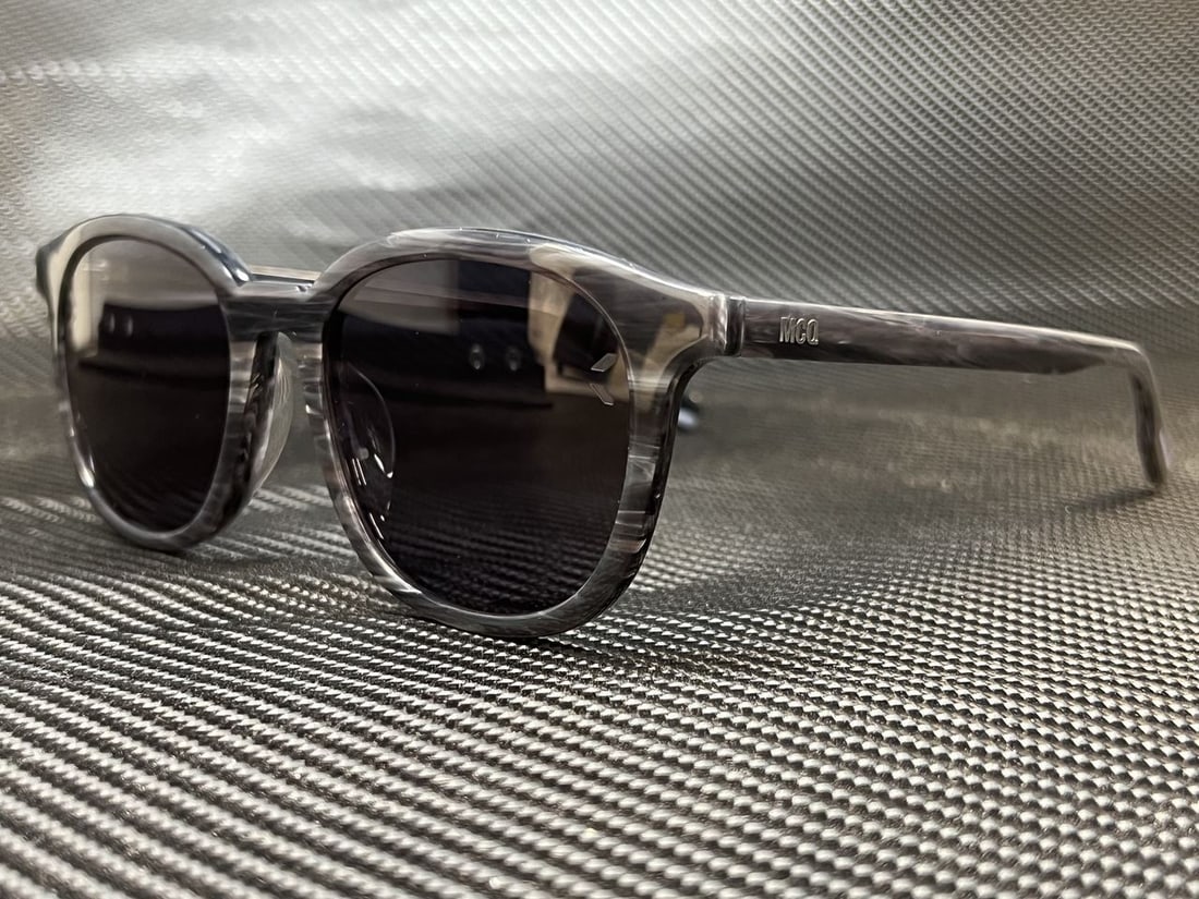 McQ MQ0303SK 003 Black Round Men's Sunglasses with Case (1 of 4)