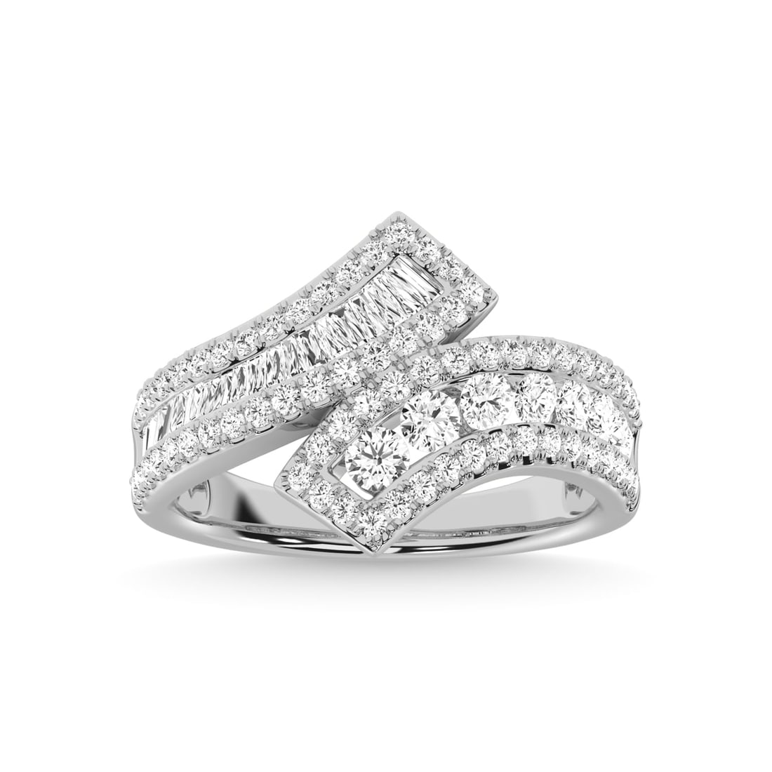 14K White Gold Diamond 1 Ct.Tw. Fashion Ring: 14K White Gold Diamond 1 Ct.Tw. Fashion Ring 14k White Gold Stone Color: G-h Stone Clarity: I1 Each ring is presented in standard size 6.5. Complimentary resizing is available between sizes 510 (in 1/