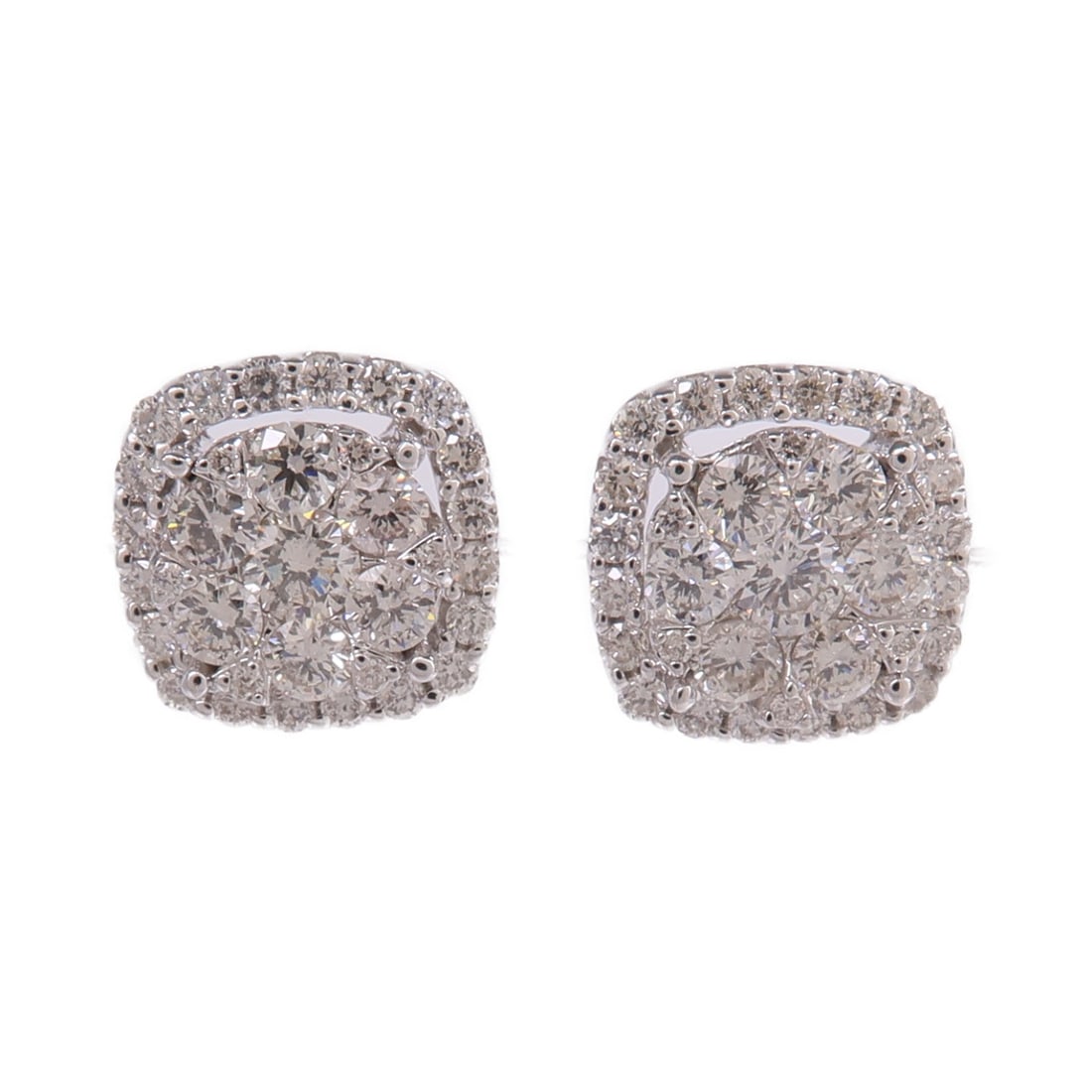 Diamond Pierced Earrings in 18K White Gold for Women (1 of 8)