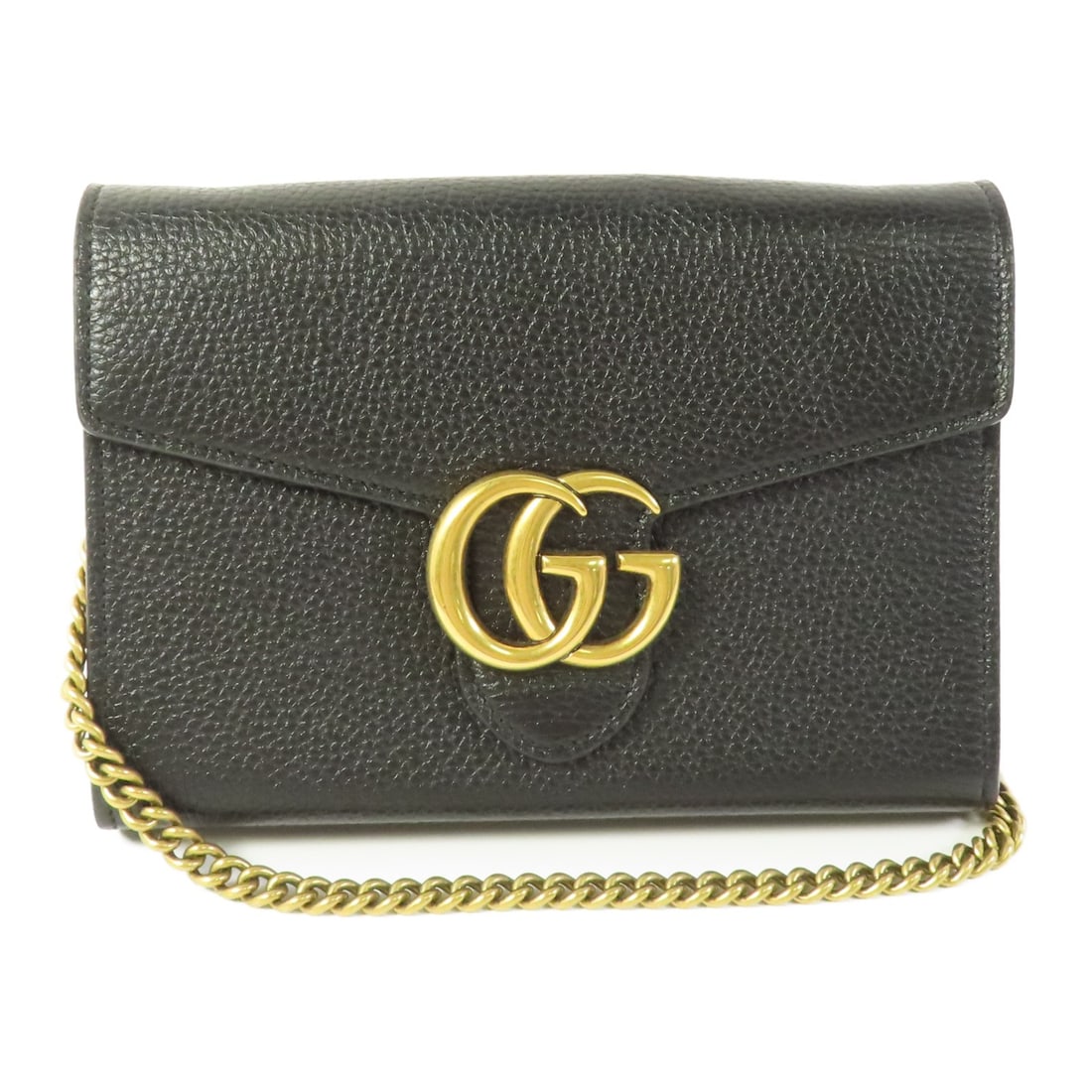 GUCCI GG Chain Shoulder Bag Black Calfskin Leather Italy: GUCCI GG Chain Shoulder Bag Black Calfskin Leather Italy Elevate your accessory collection with this exquisite GUCCI GG Chain Shoulder Bag. Crafted from premium calfskin leather, this stylish shoulder