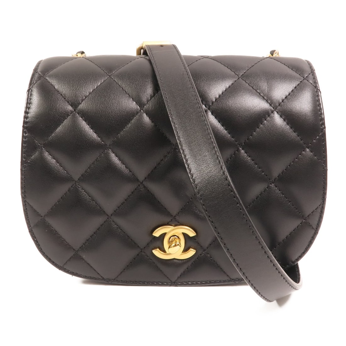 Black Calfskin CHANEL Shoulder Bag with CC Logo and Gold Hardware: Black Calfskin CHANEL Shoulder Bag with CC Logo and Gold Hardware This CHANEL shoulder bag features a classic CC design with a black calfskin leather exterior. The bag is crafted for women and offers
