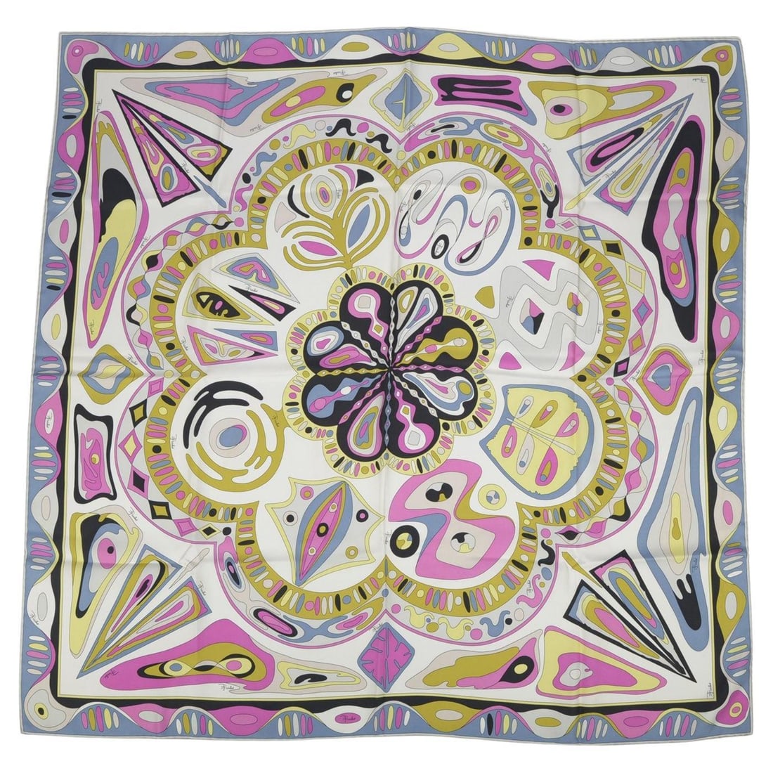 Pink and Purple Silk Square Scarf by Emilio Pucci Italy (1 of 5)