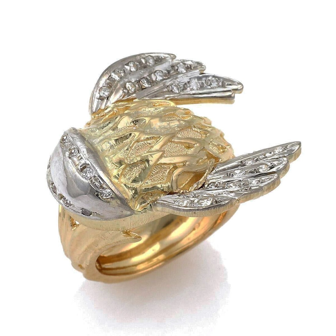 Ilias Lalaounis Fish Face 18k Yellow Gold and Diamond Ring Size 5 (1 of 8)