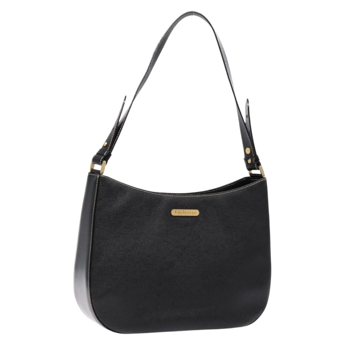 Black Leather Shoulder Bag by Burberry 31cm by 20cm by 10cm (1 of 18)