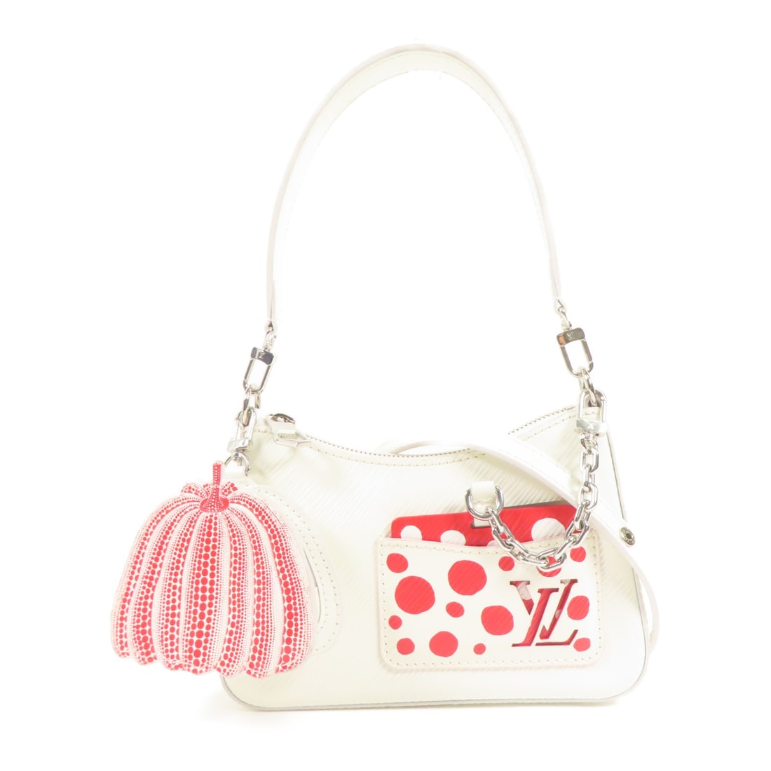 Louis Vuitton Marellini White Calfskin 2-Way Shoulder Bag M21759: Louis Vuitton Marellini White Calfskin 2-Way Shoulder Bag M21759 This exquisite Louis Vuitton 2-way Shoulder Bag is a perfect blend of style and functionality. Crafted from premium calfskin leather, i