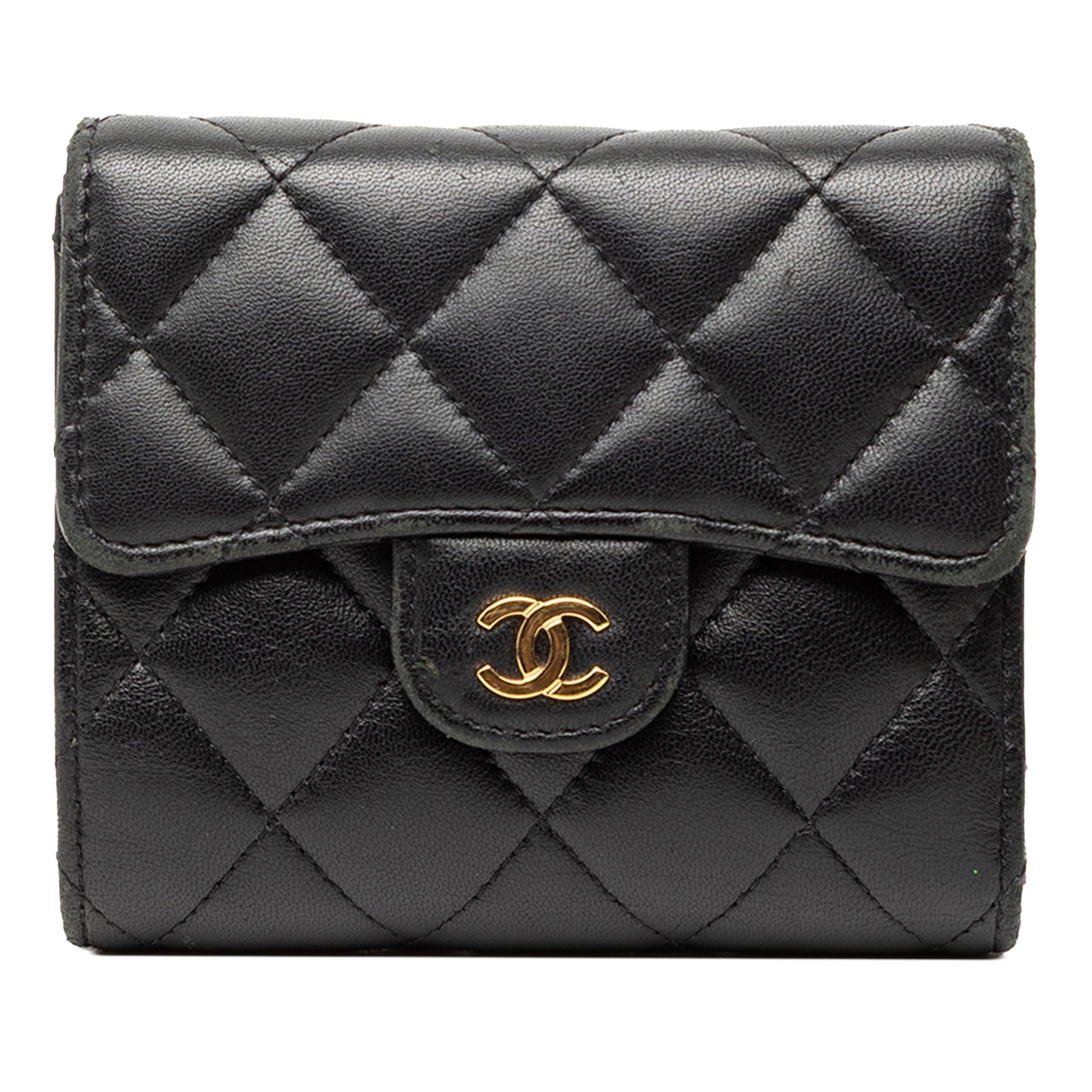 Black Quilted Lambskin Small Flap Wallet by Chanel Classic Collection (1 of 9)