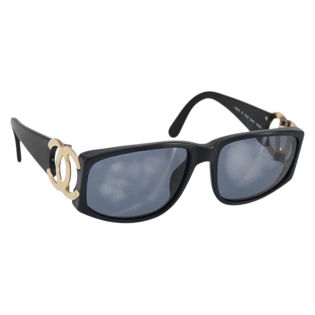 CHANEL COCO Mark Sunglasses Black Plastic Made in Italy Authentic (1 of 11)