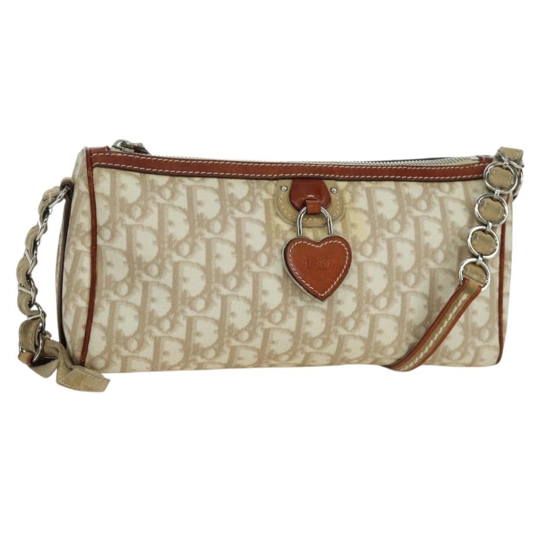 Christian Dior Romantic Shoulder Bag Ivory Trotter Canvas and PVC with Dust Bag (1 of 18)