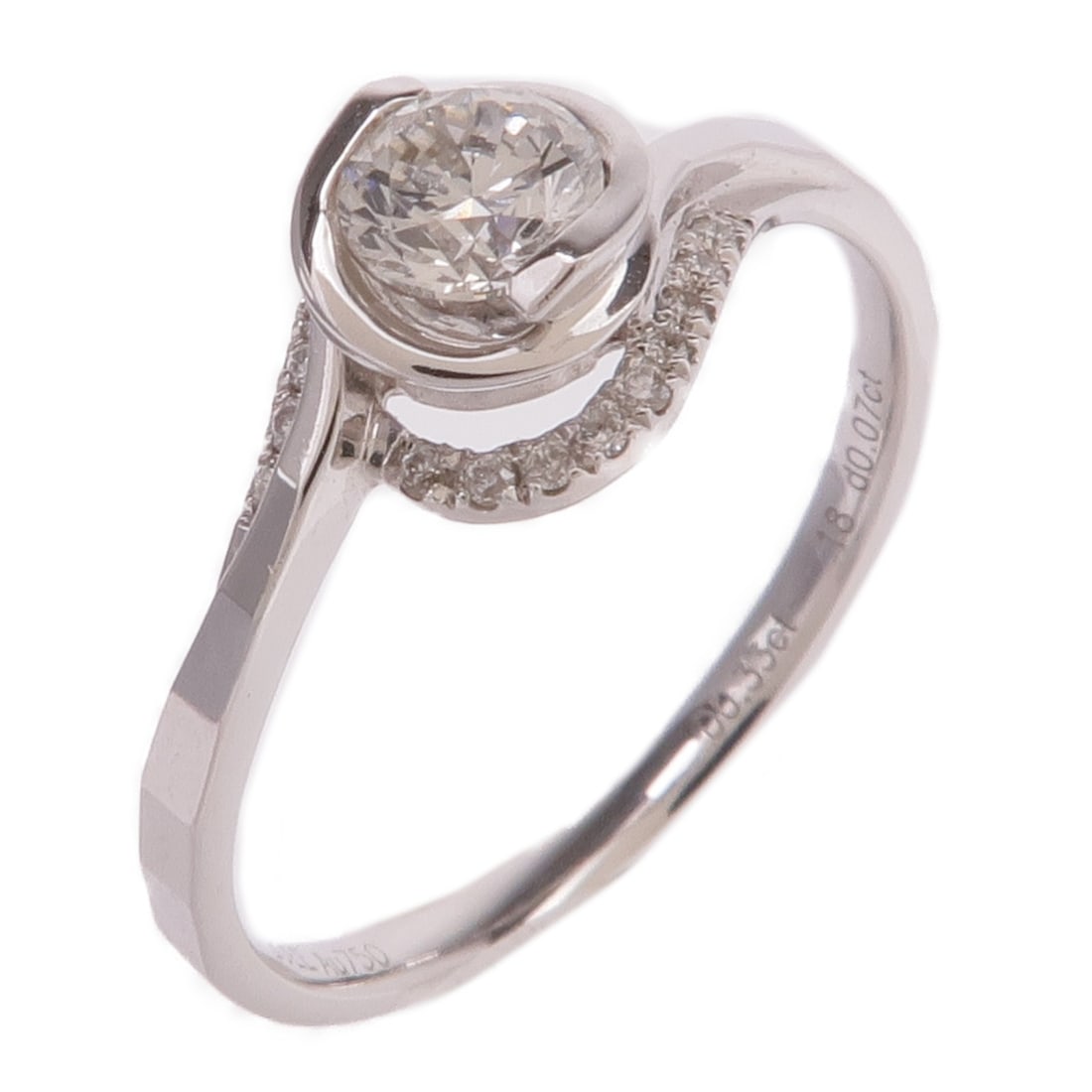 Diamond Ring in 18K White Gold Size US 6 by JEWELRY: Diamond Ring in 18K White Gold Size US 6 by JEWELRY This elegant ring features sparkling diamonds set in 18K white gold. Sized for US 6, it offers a classic and sophisticated design suitable for vario