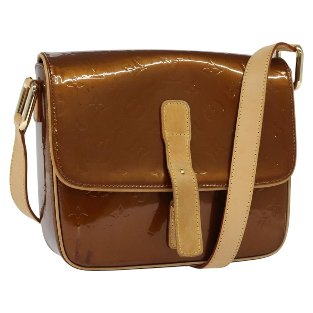 Louis Vuitton Christie GM Bronze Patent Leather Monogram Shoulder Bag M91107 (1 of 18)