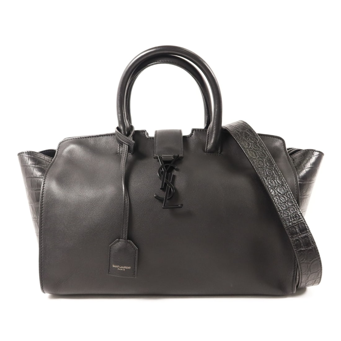 Black Calfskin Downtown Cabas 2Way Bag by Saint Laurent YSL (1 of 18)