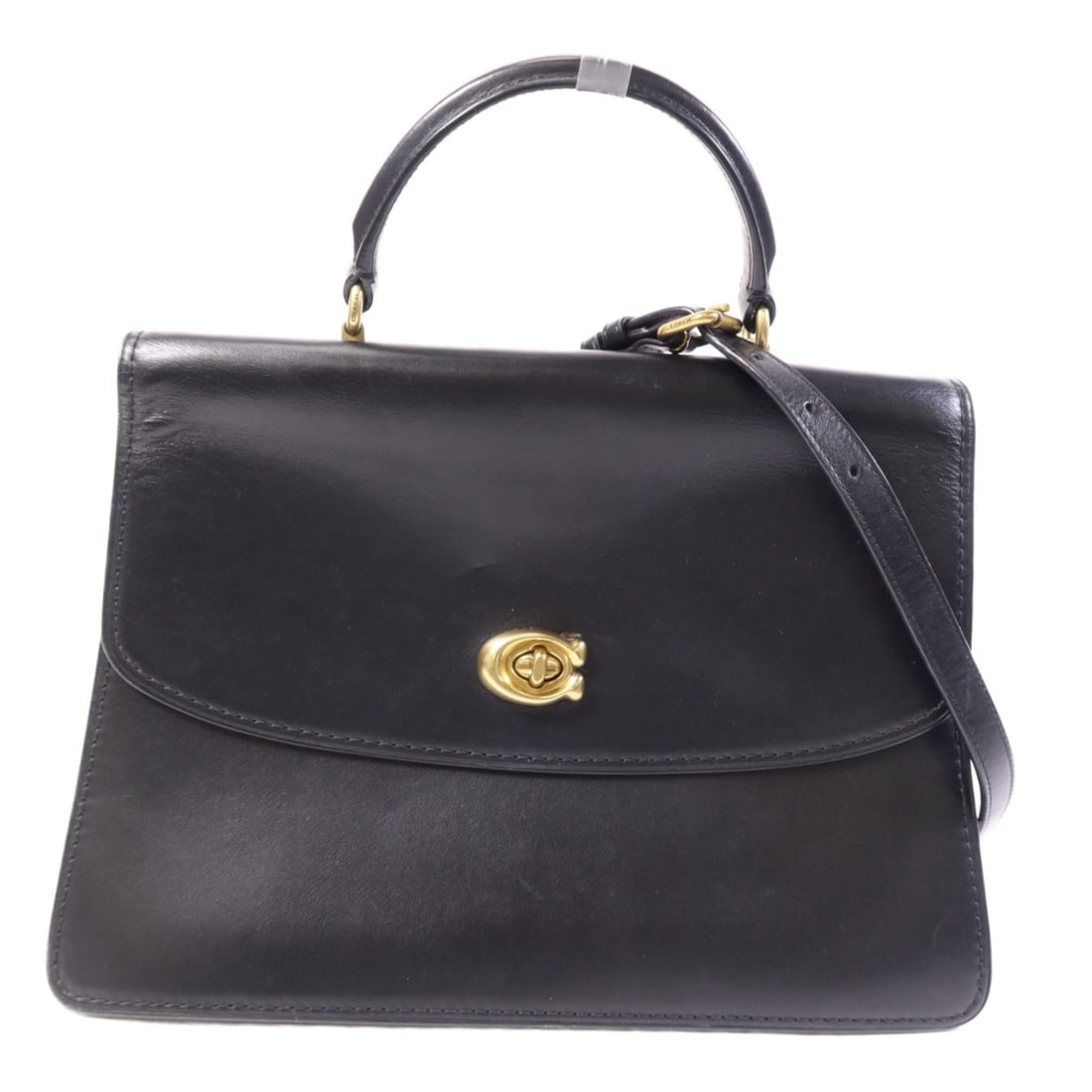 Black Calfskin Chain Shoulder Bag by COACH Model D1957 69519 Gold Hardware (1 of 14)