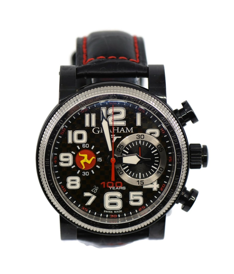 Graham Silverstone Tourist Trophy Chronograph Watch 47mm Ref 2BLUV.B25R Aftermarket Strap (1 of 3)