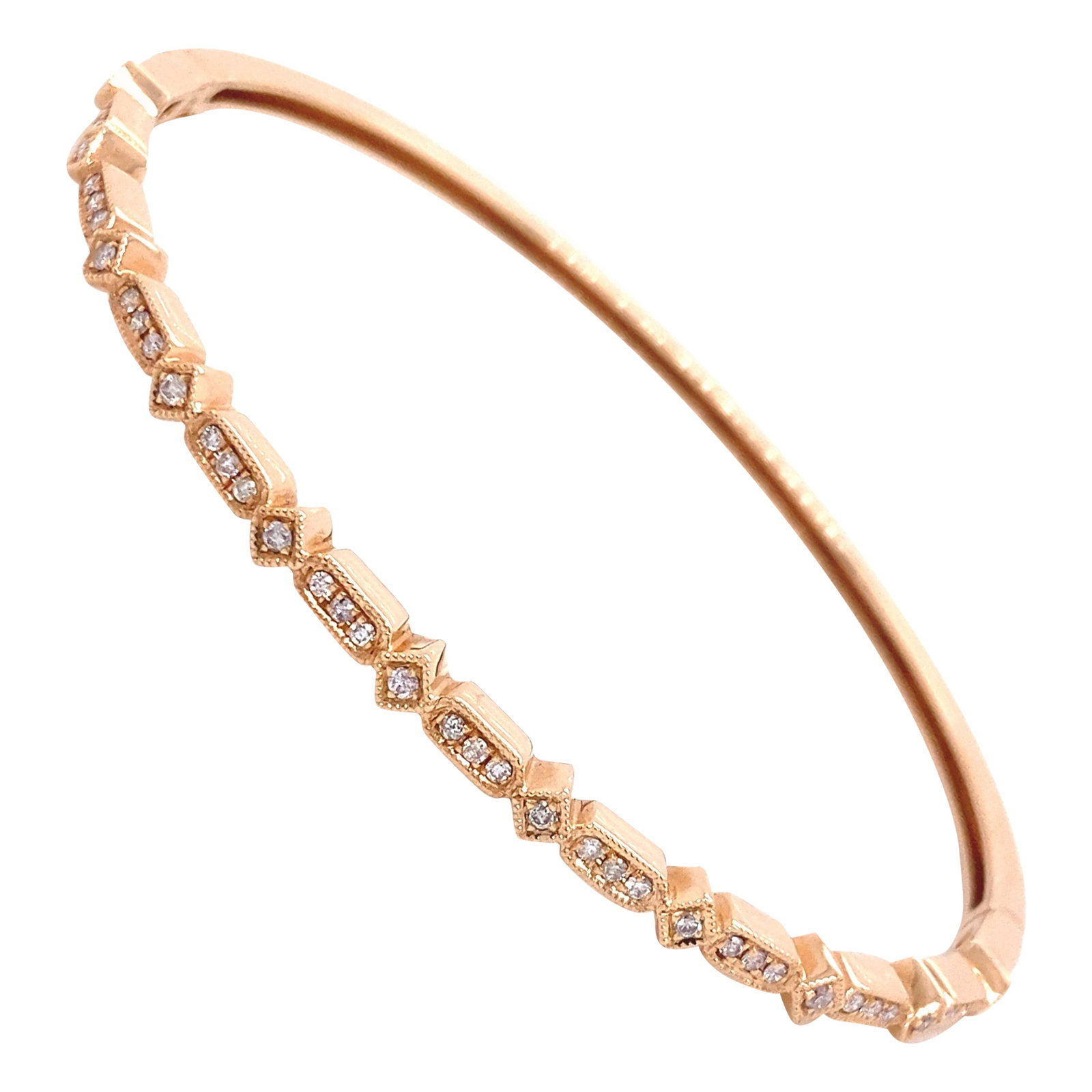 0.31ct Diamond Bangle Bracelet 18k Rose Gold Contemporary Design (1 of 4)
