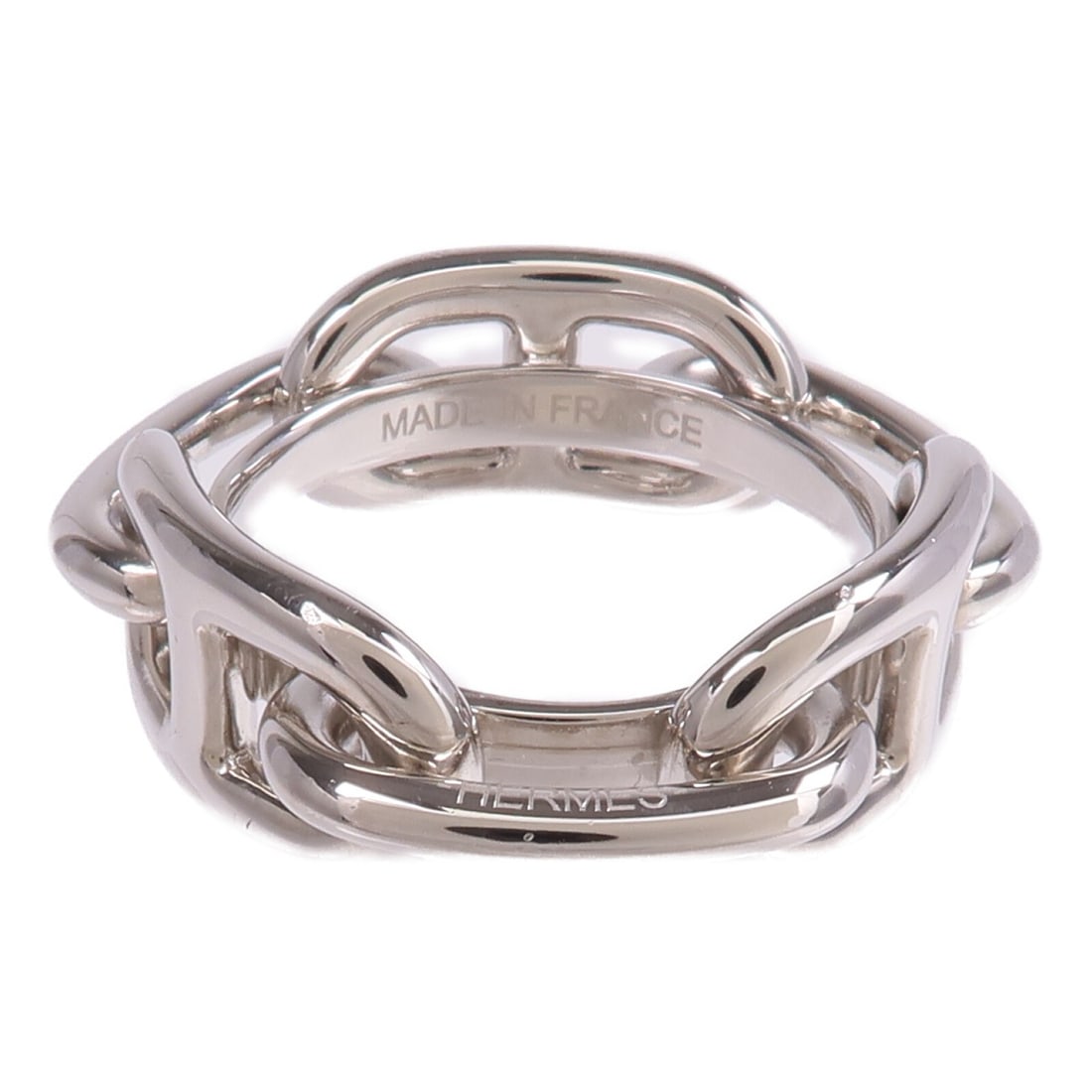 Chaine d'Ancre Silver Tone Scarf Ring by Hermes (1 of 7)