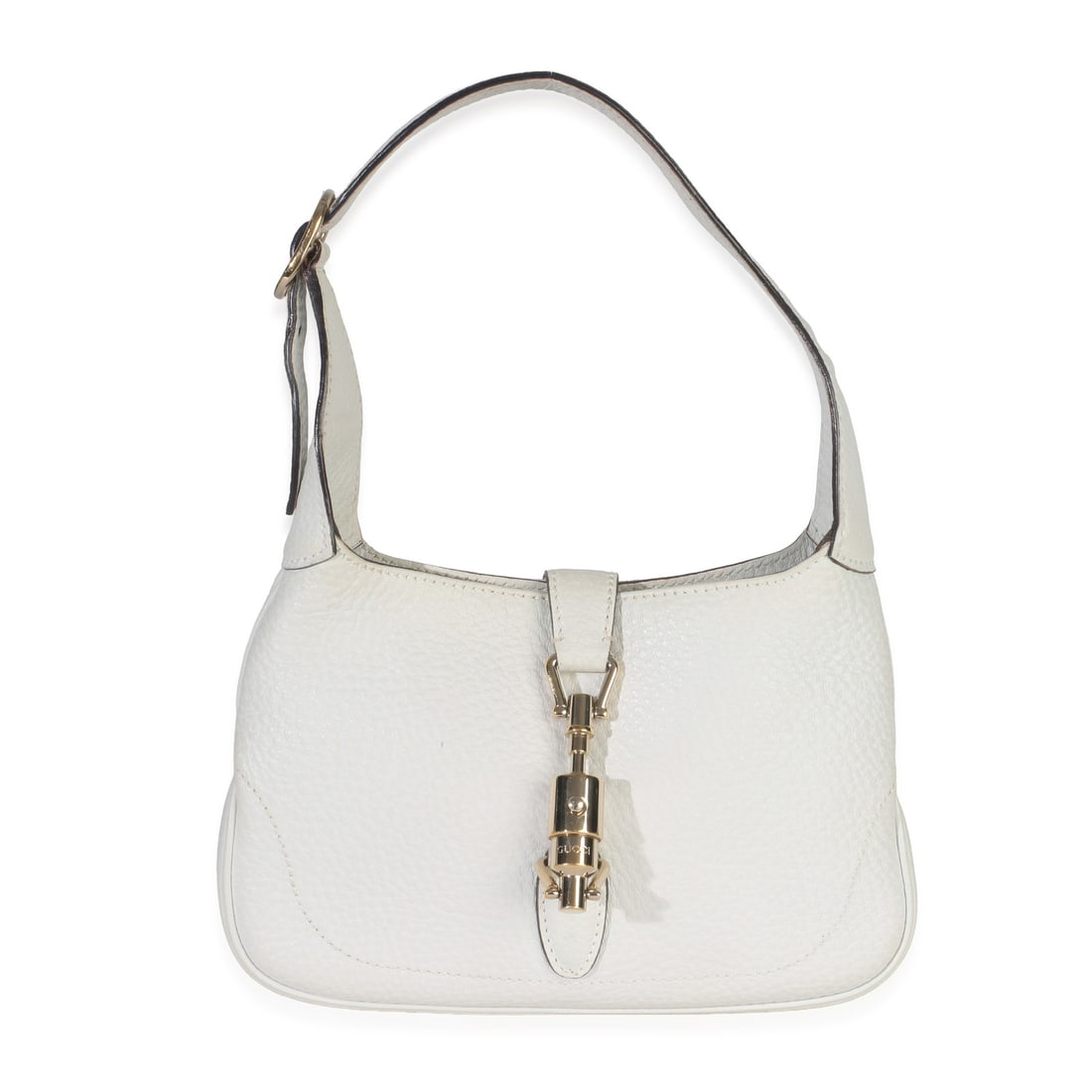 Gucci Small Jackie White Grained Leather Hobo Bag Italy (1 of 8)