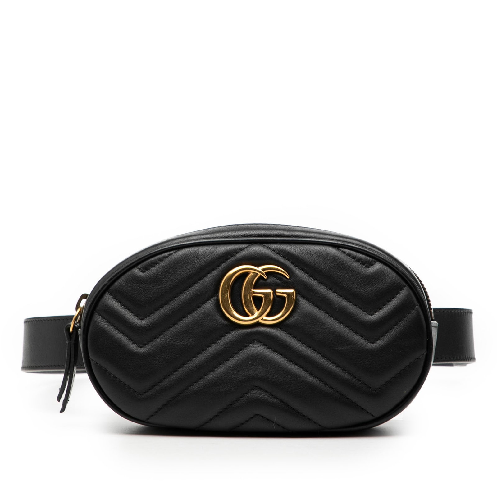 Black GG Marmont Quilted Leather Belt Bag by Gucci (1 of 8)