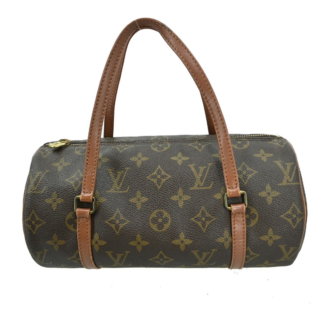 Louis Vuitton Papillon 26 Monogram Canvas Brown Top Handle Bag: Louis Vuitton Papillon 26 Monogram Canvas Brown Top Handle Bag This Louis Vuitton Papillon 26 handbag features the iconic Monogram canvas with leather trim and double handles. Designed in a medium siz
