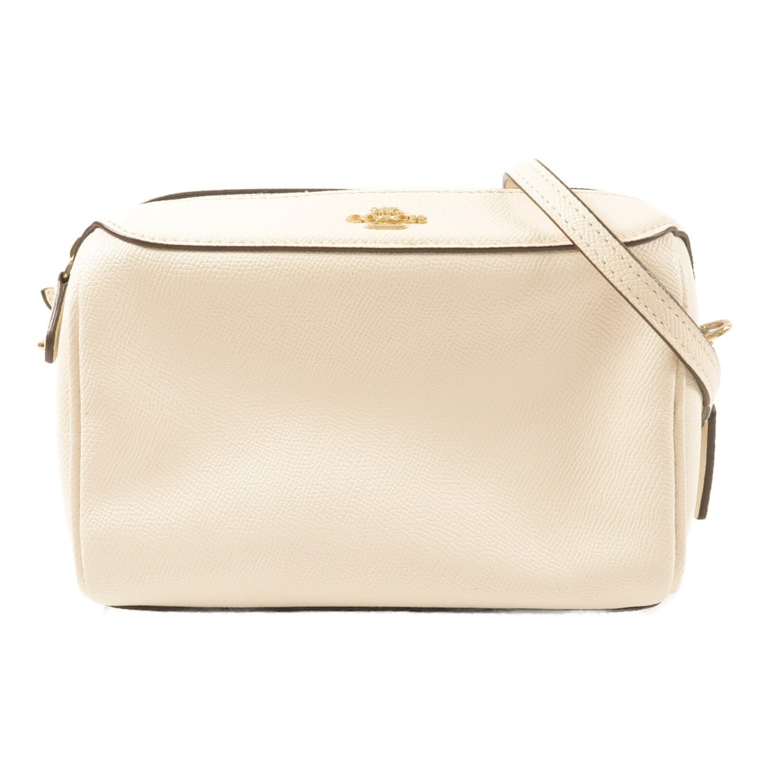 Coach White Calfskin Leather Shoulder Bag with Gold Hardware: Coach White Calfskin Leather Shoulder Bag with Gold Hardware This COACH shoulder bag for women is crafted from white calfskin leather and features gold hardware. Designed for everyday use, it combines