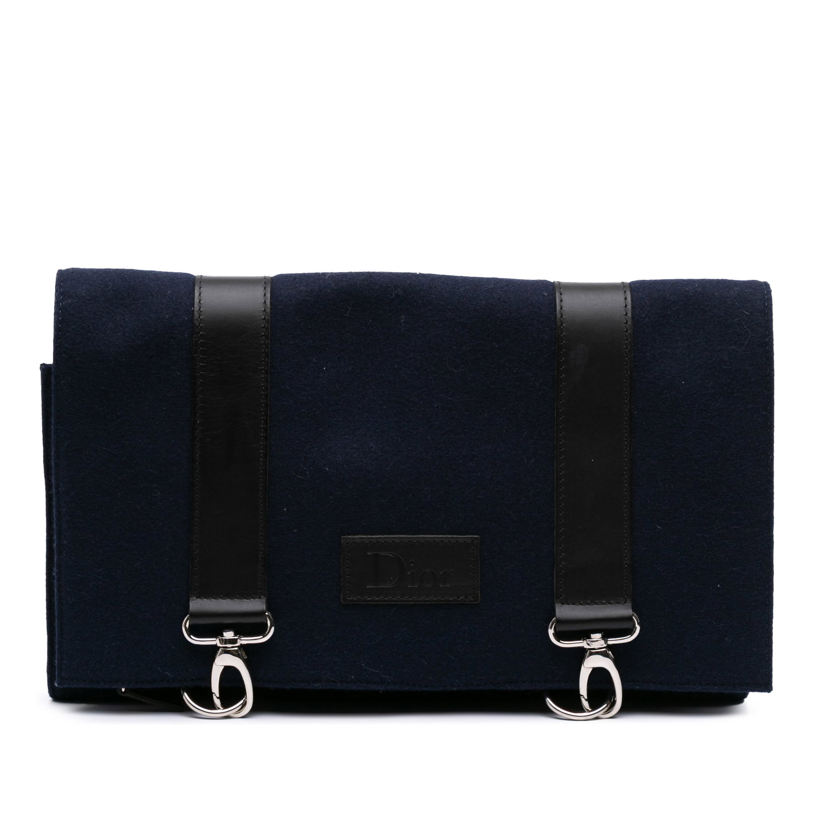 Dior Blue Felt Travel Organizer Clutch with Leather Closure (1 of 9)