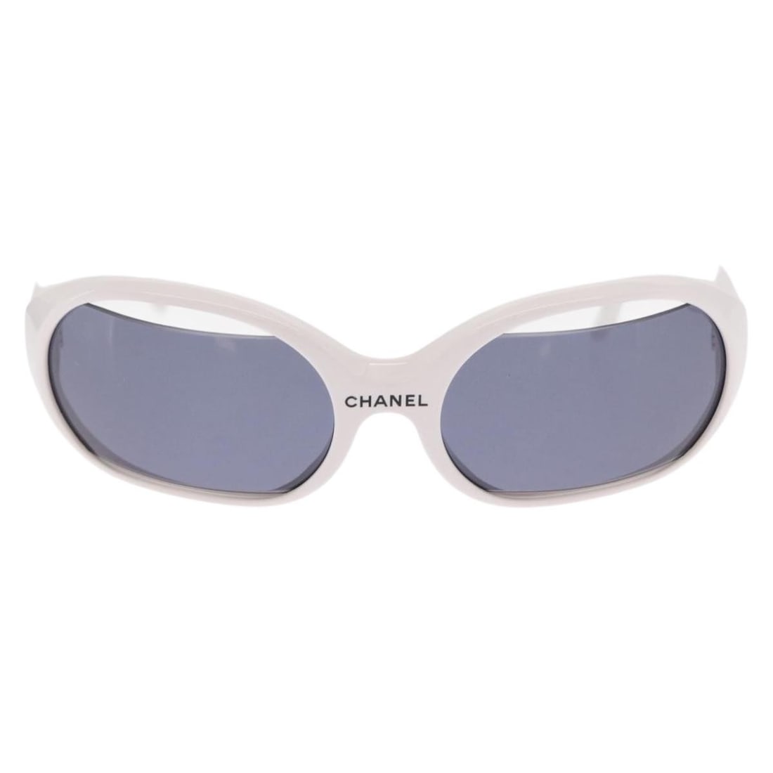 White Plastic Chanel CC Logo Women's Sunglasses (1 of 12)