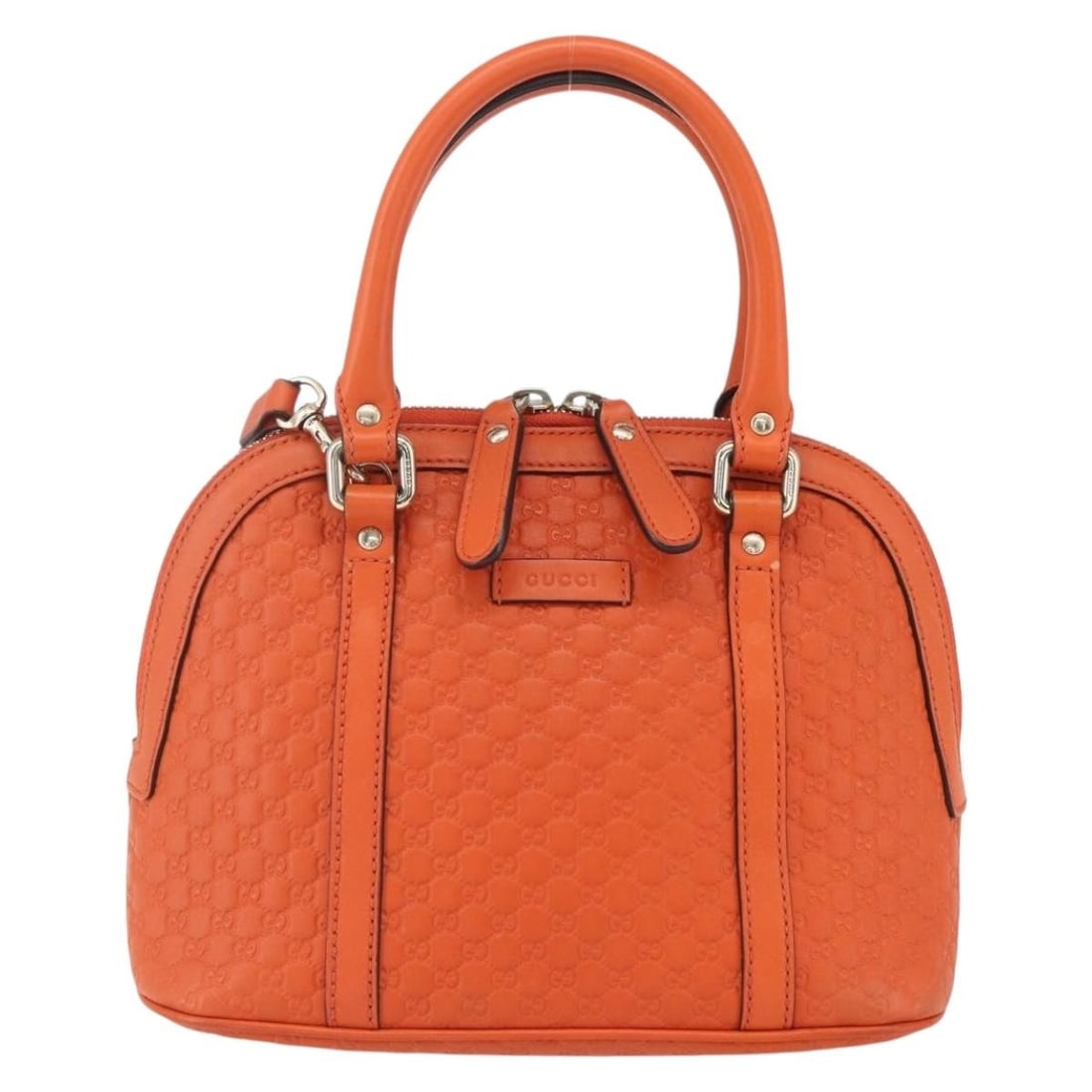 Orange Leather Gucci Dome Convertible Satchel 25cm (1 of 18)