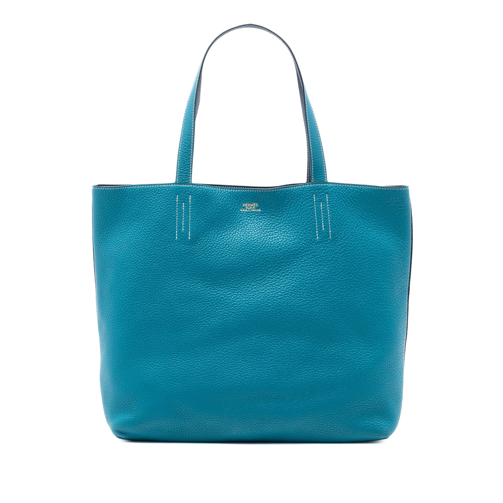 Hermes Double Sens 36 Clemence Blue Reversible Leather Tote Bag (1 of 7)