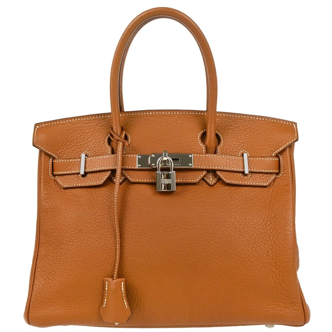 Hermes Gold Taurillon Clemence Birkin 30 Top Handle Handbag (1 of 10)