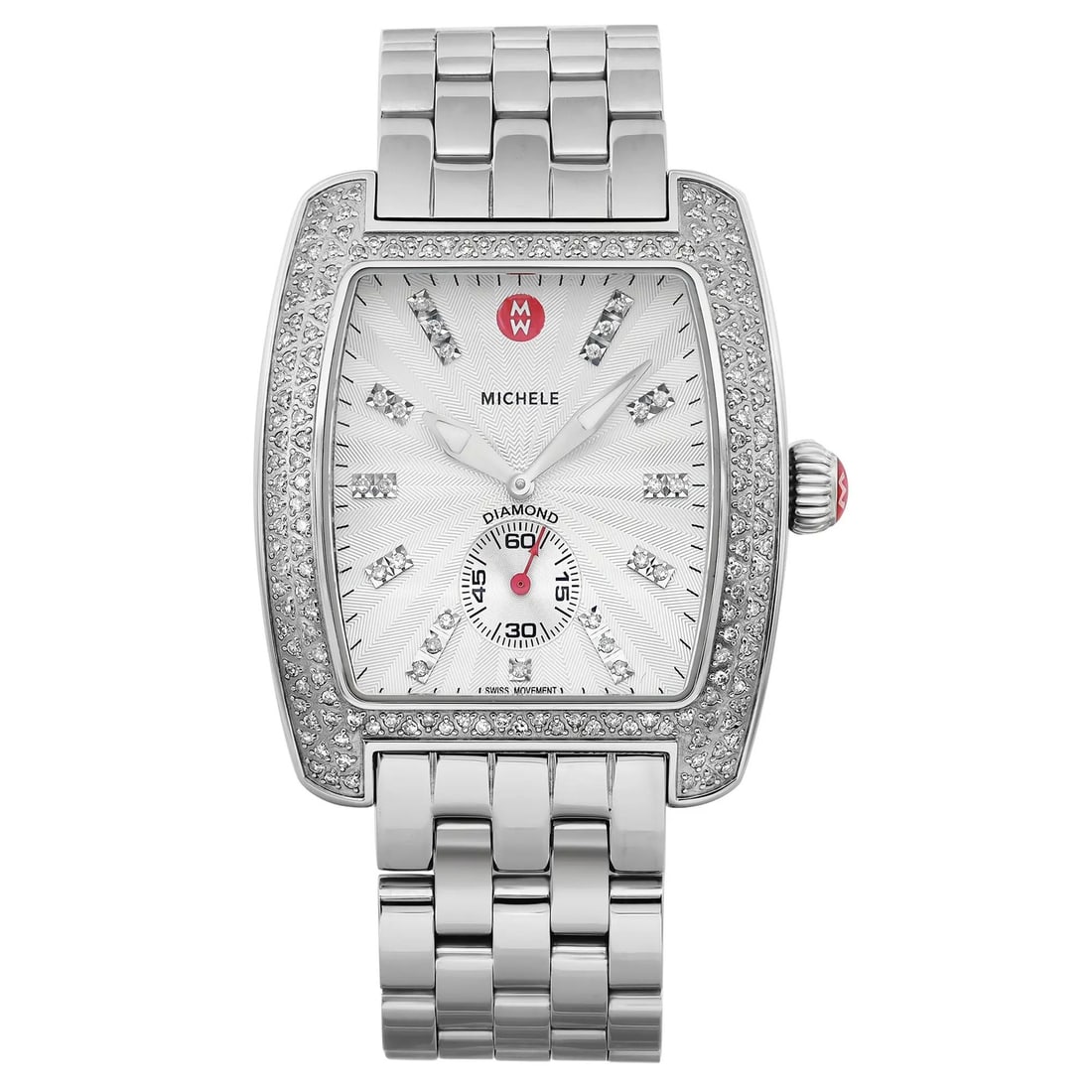 Michele Urban Diamond Gray Stainless Steel Quartz Ladies Watch MWW02T000001 (1 of 6)