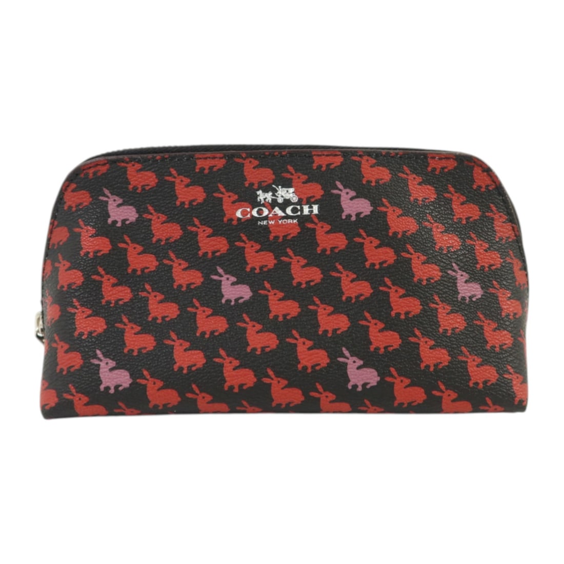Coach Bummy Print Coated Canvas Black and Red Pouch SHW 13528 (1 of 13)