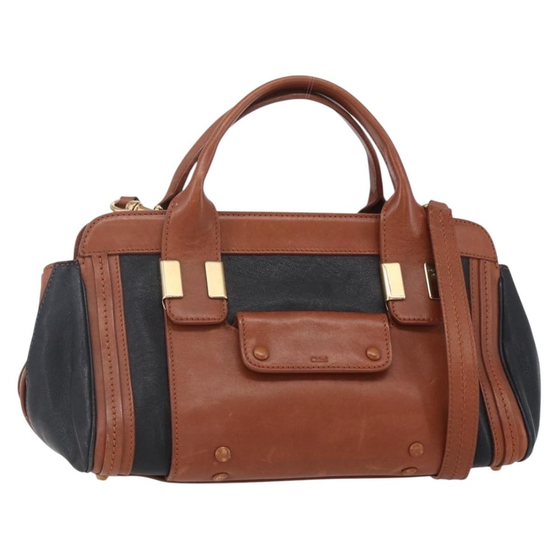 Chloe Alice Brown Leather Satchel Handbag 28cm by 17cm by 15cm (1 of 18)