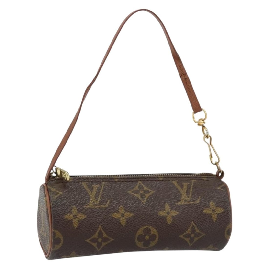 Papillon Pochette Small Monogram Canvas Bag by Louis Vuitton: Papillon Pochette Small Monogram Canvas Bag by Louis Vuitton This Louis Vuitton Papillon Pochette is crafted from signature brown Monogram canvas and designed for women. The pre-owned pouch displays s