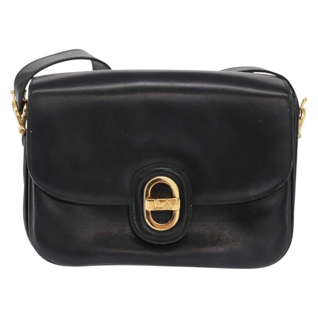 Celine Horse Carriage Black Leather Shoulder Bag Italy: Celine Horse Carriage Black Leather Shoulder Bag Italy This Celine Horse Carriage shoulder bag is crafted from black leather and designed for women. The bag features a structured silhouette and is mad