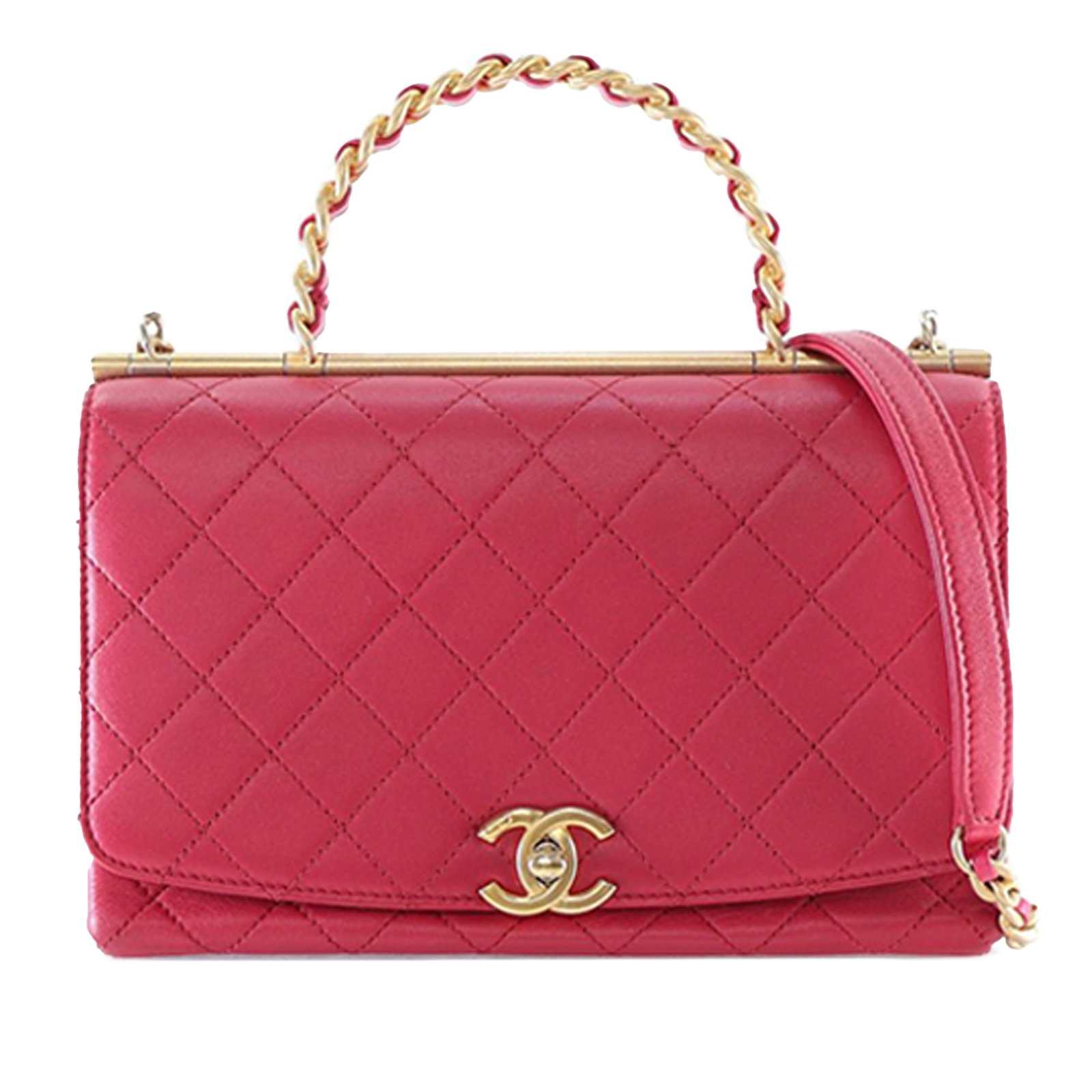 Chanel Medium La Parisienne Pink Quilted Lambskin Flap Bag (1 of 15)