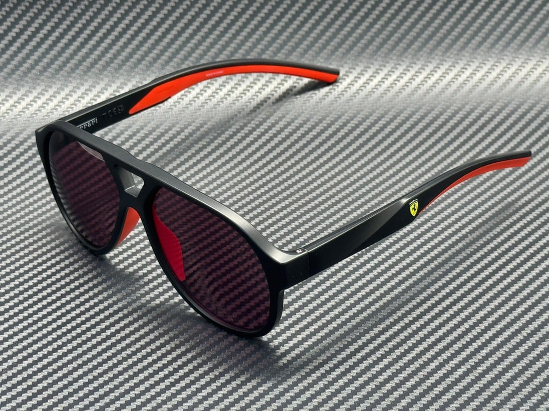 Ferrari FZ6014U 504 1E Matte Black Red Mirror Sunglasses (1 of 5)