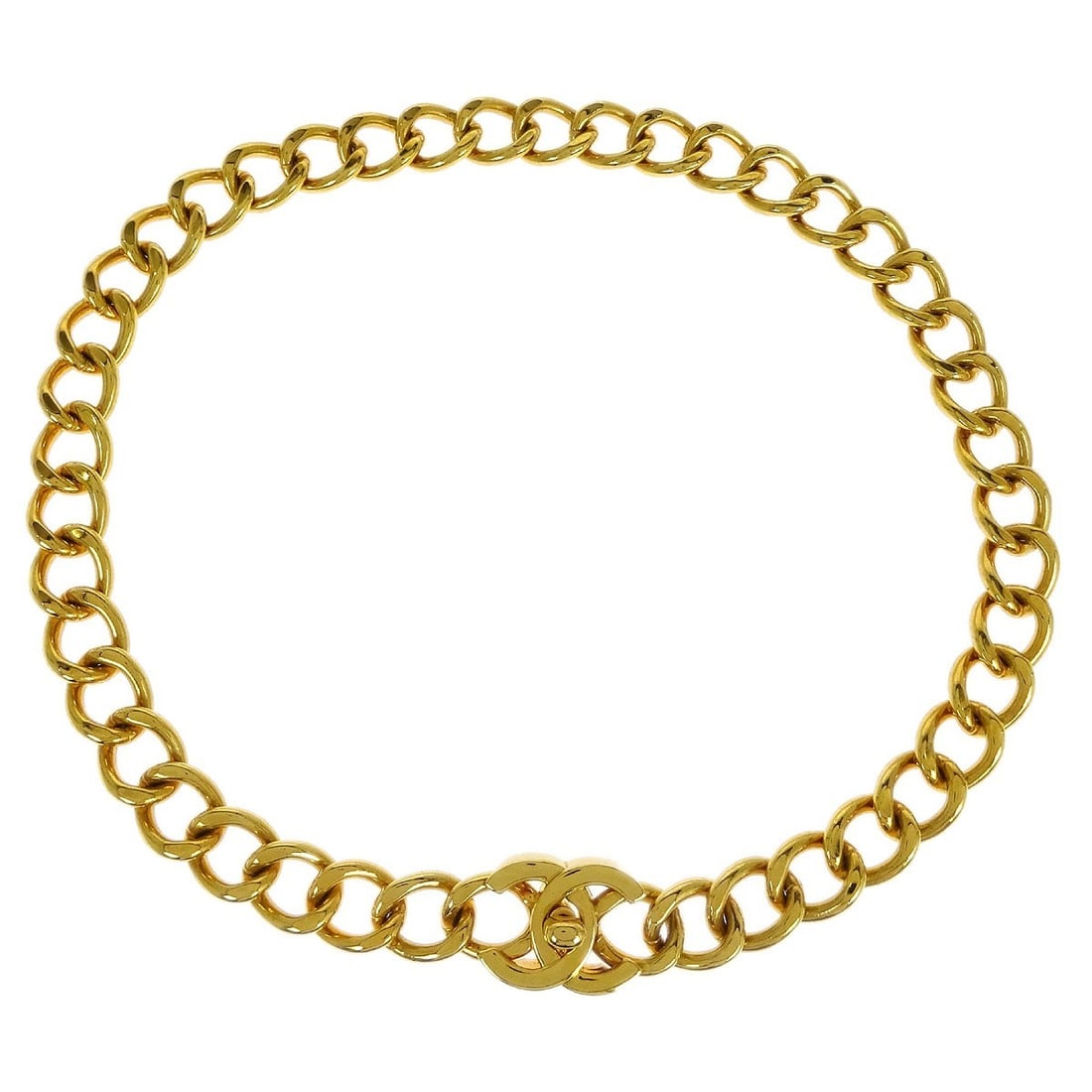 Chanel 96A Gold Plated CC Turnlock Chain Belt (1 of 4)