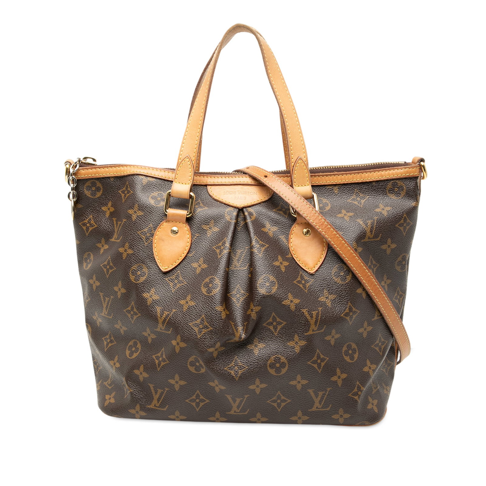 Louis Vuitton Palermo PM Brown Monogram Canvas Shoulder Bag with Strap (1 of 7)
