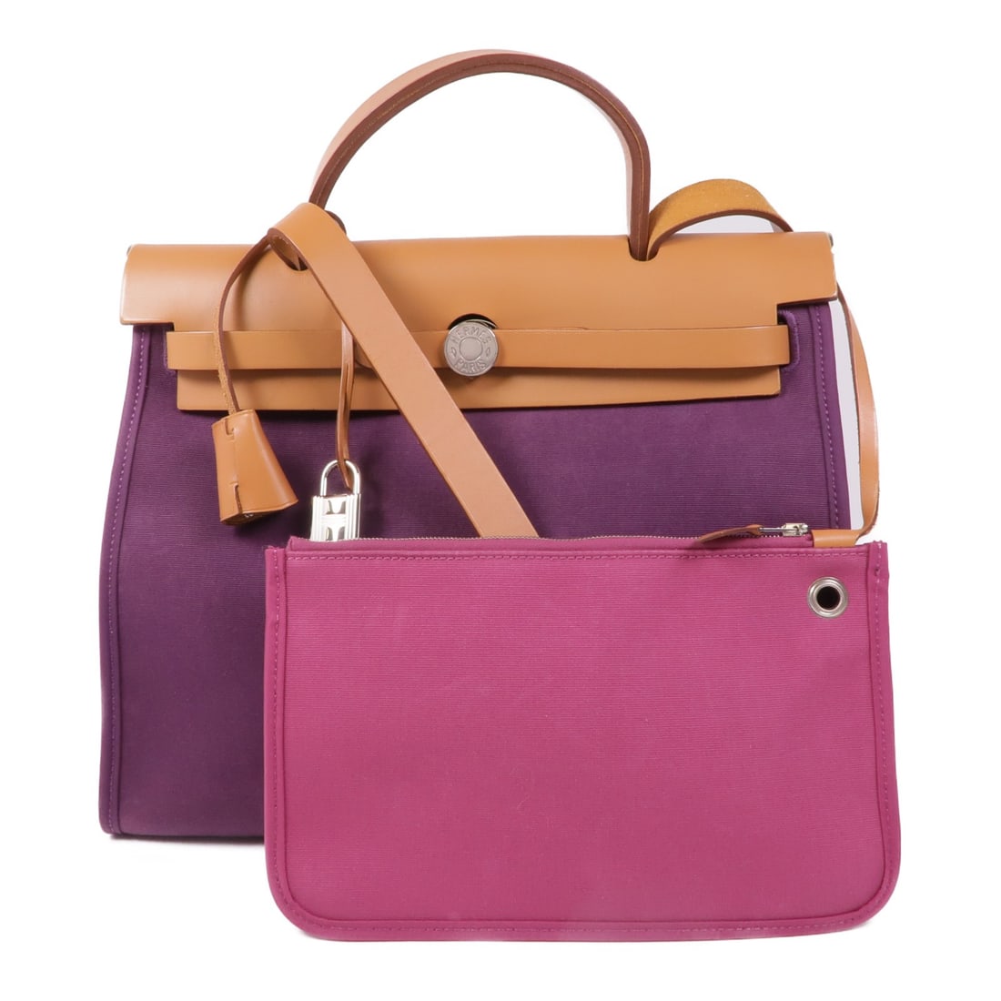 HERMES Herbag PM Purple Canvas 2 Way Shoulder Bag (1 of 16)
